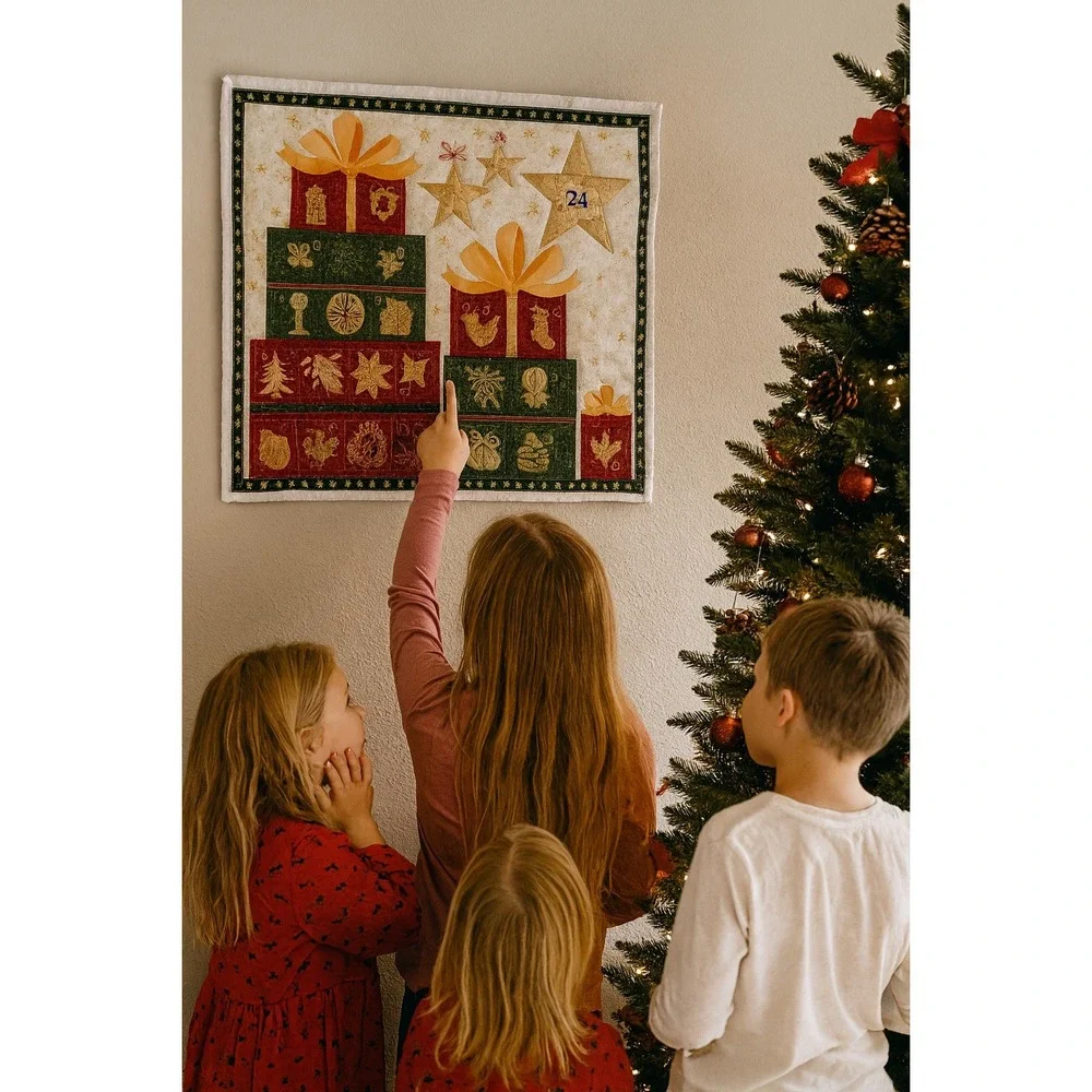 Christmas Advent Calendar QUILTED‎ HANDMADE Pockets
